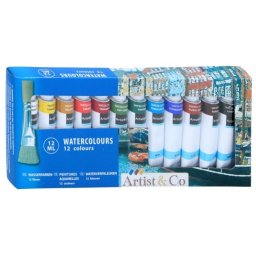 Farby wodne akwarelowe 12x12ml Artist akwarele