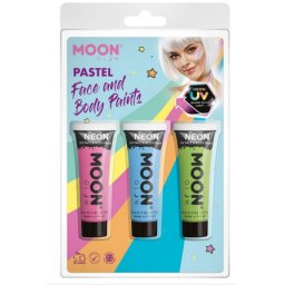 Zestaw farb do twarzy i ciała 3szt pastel UV
