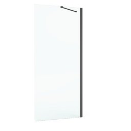 Roca Capital ścianka boczna CZARNY MAT 100cm szkło przejrzyste AM4410016M