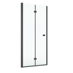 Roca Capital drzwi prysznicowe bifold CZARNY MAT 80x195cm przejrzyste AM4508016M