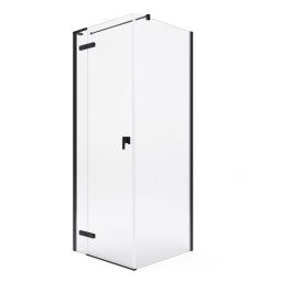 Roca Metropolis-N kabina prostokątna 120x80cm szkło przejrzyste profile CZARNY MAT AMP0812016M/AMP0908010M