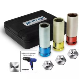 NASADKI UDAROWE DO FELG ALUMINIOWYCH HILLEN&MOHR 17M003 KOMPLET 1/2&QUOT; 17MM, 19MM, 21MM