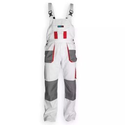 SPODNIE OCHRONNE OGRODNICZKI DEDRA BH4SO-M M/50, BIAŁE, WHITE LINE 190G/M2