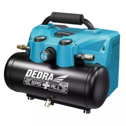 DEDRA SAS+ALL DED7077V Kompresor akumulatorowy 2x18V, sprężarka powietrza 6L 8 bar bezolejowa
