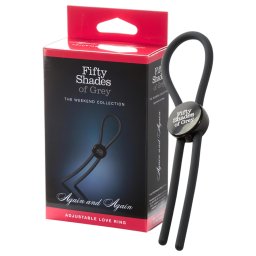 Fifty Shades of Grey - pierścień erekcyjny - regulowany - silikon - szary