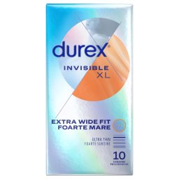 Durex Invisible XL - bardzo duża prezerwatywa (10 szt.)