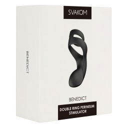 Svakom Benedict - stymulator krocza, wibrujący pierścień na penisa (czarny)
