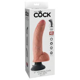 King Cock 9 - giętki, przyssawkowy wibrator (26cm) - naturalny