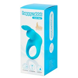 Happyrabbit Cock - wibrujący pierścień na penisa (niebieski)