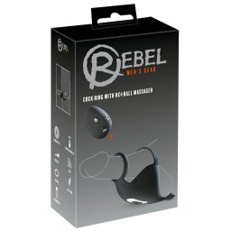 Rebel - pierścień erekcyjny i wibrator na jądra - akumulatorowy - czarny