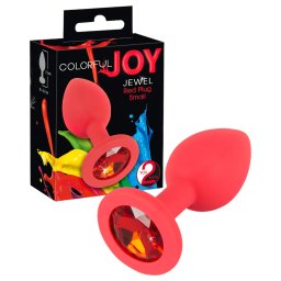 Colorful JOY - silikonowy analny plug - mały (czerwony)