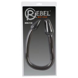 Rebel Double Plug - czarny podwójny stożkowy korek analny