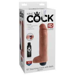 King Cock 10 - realistyczny spryskujący dildo (25cm) - naturalny