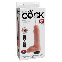 King Cock 8 - realistyczny tryskający dildo (20cm) - naturalny