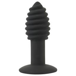 Black Velvet Twist - akumulatorowy silikonowy wibrator analny (czarny)