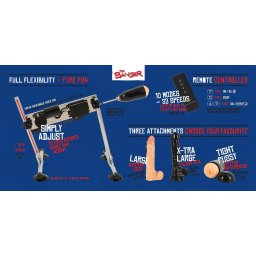 The Banger Fucking Machine - podwójny sexmaszyna + 2 dildo i 1 sztuczna pochwa