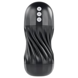 Playboy Solo Stroker - czarny akumulatorowy masturbator ssący