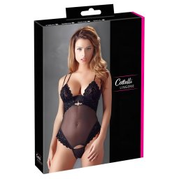 Cottelli - Aksamitne, elastyczne body (czarne) - 80B/M