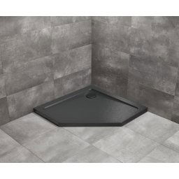 Radaway Doros Pt Stone brodzik pięciokątny 100x100x5cm czarny SDRPT1010-01-54S