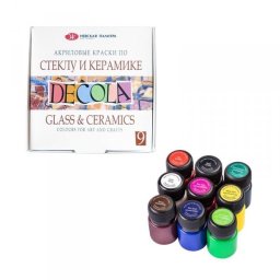 Zestaw farb do ceramiki szkła metalu 9x20ml