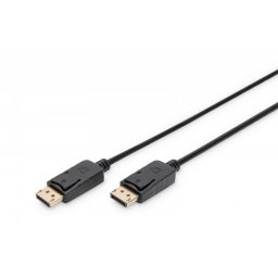 Digitus Kabel połączeniowy DisplayPort z zatrzaskami 1080p 60Hz FHD Typ DP/DP M/M 10m Czarny