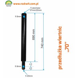 PRZEDŁUŻKA WIERTŁA WIERTNICY KASEI MASTERCUT 70CM FI20