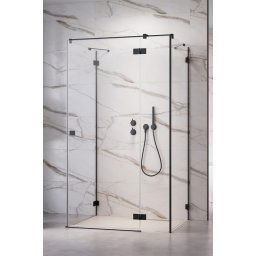 Radaway Essenza Pro Black Kdj+S kabina 75x100x75cm prawa czarny mat/szkło przejrzyste 10097310-54-01R/10098075-01-01/10098075-01-01