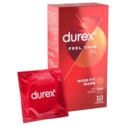 Durex Feel Thin XL - prezerwatywy cienkie - duży rozmiar - 10 sztuk