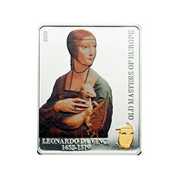 Cook Islands - 2009, 5 Dollars - Malarze świata - Leonardo Da Vinci - Pozłacana - Dama z Łasiczką
