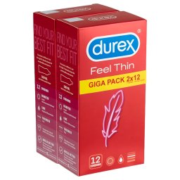 Durex Feel Thin - naturalne doznania prezerwatywy (2x12 szt.)