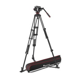Statyw Manfrotto MVK504XTWINGA Twin Alu z dolną rozpórką + głowica 504X z płaską bazą Pro Video