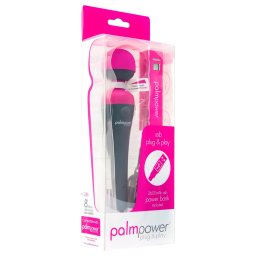 PalmPower Wand - wibrator do masażu z powerbankiem - różowo-szary
