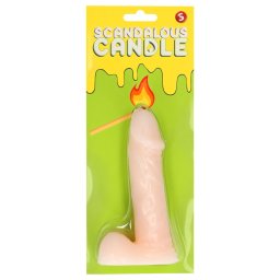 Scandalous - świeca - penis z jądrami - naturalna (133g)