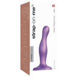 Strap-on-me Curvy S - dildo z przyssawką - falisty - silikon - fioletowy