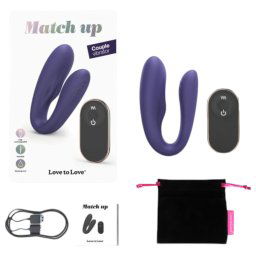 Love to Love Match up - fioletowy, akumulatorowy wibrator dla par z radiem