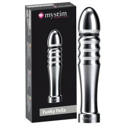mystim Funky Fella - żebrowany elektro dildo