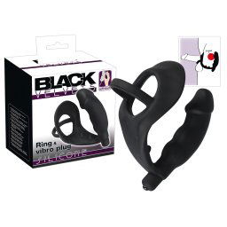 Black Velvet - analny wibrator z pierścieniem (czarny)