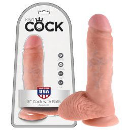 King Cock 8 jądrowy dildo (20 cm) - naturalny