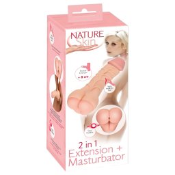 Nature Skin - masturbator męski 2w1 pupka i nakładka na penisa - kolor naturalny
