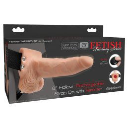 Fetish Strap-On 6 - przypinany, pusty wibrator (naturalny)