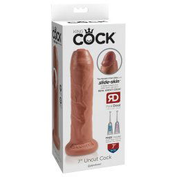 King Cock 7 - realistyczne dildo (18cm) - ciemny naturalny