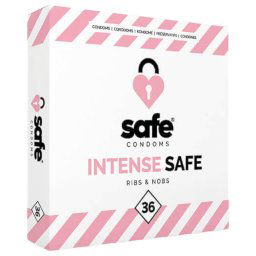 SAFE Intense Safe - Prezerwatywy z rowkami i wypustkami (36 szt.)