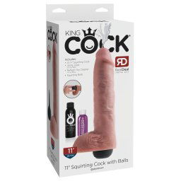 King Cock 11 - realistyczny sikający dildo (28cm) - naturalny