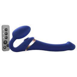 Strap-on-me S - regulowany wibrujący strap-on - (niebieski)