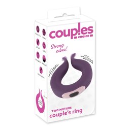 Couples Choice - pierścień na penisa z akumulatorem, 2 silniki - fioletowy