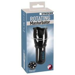 STROKER - masturbator rotacyjny akumulatorowy - usta - czarny
