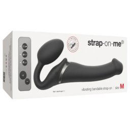 Strap-on-me M - wibrujący strap-on - średni (czarny)