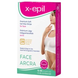 X-Epil - gotowe paski z żelem premium (12 szt.) - na twarz
