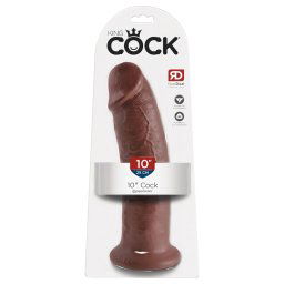 King Cock 10 - duży dildo z przyssawką (25cm) - brązowy