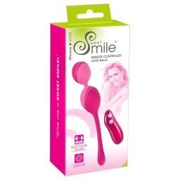 SMILE Love Balls - różowe jajo wibrujące z pilotem - 82g